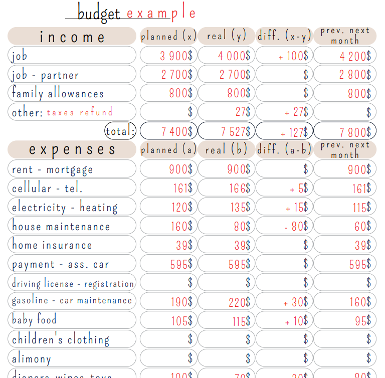 Planificateur de budget mensuel (inclus : format Excel automatisé + version PDF imprimable)